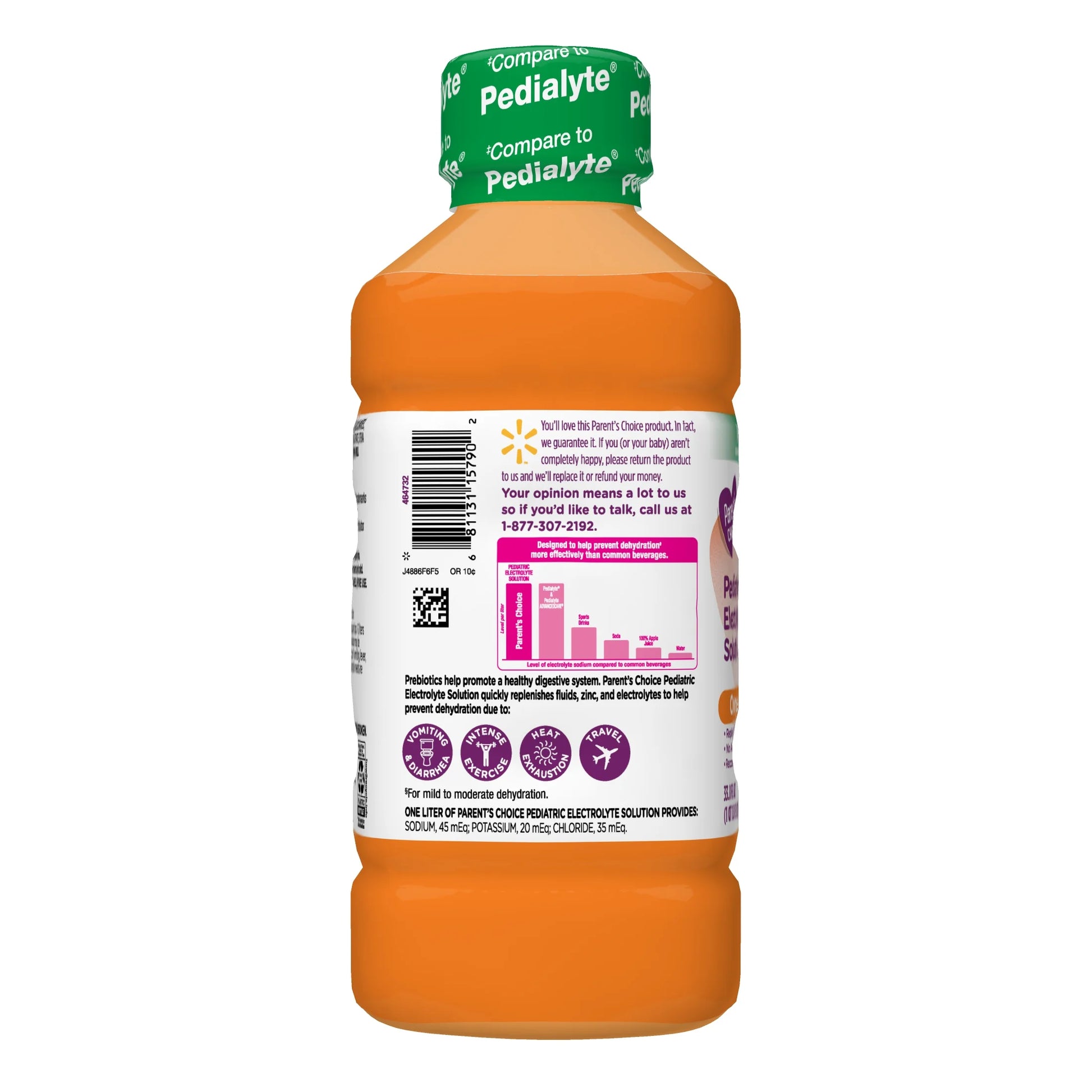 (2 Pack)  Advantage Care Pediatric Electrolyte Solution, Orange, for Age 1 to Adults, 33.8 Oz Bottle