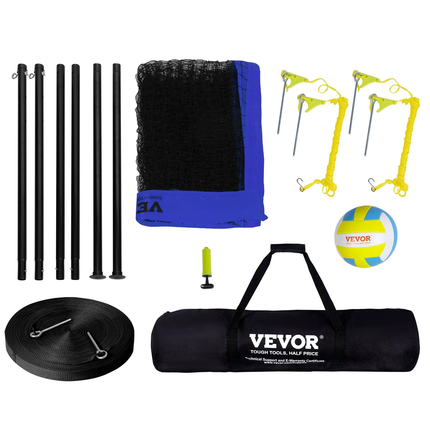 **32Ft x 3Ft Adjustable 2-in-1 Volleyball & Badminton Net Set – Multi-Sport Net for Volleyball, Badminton & Tennis with Poles, Stand & Carry Bag**