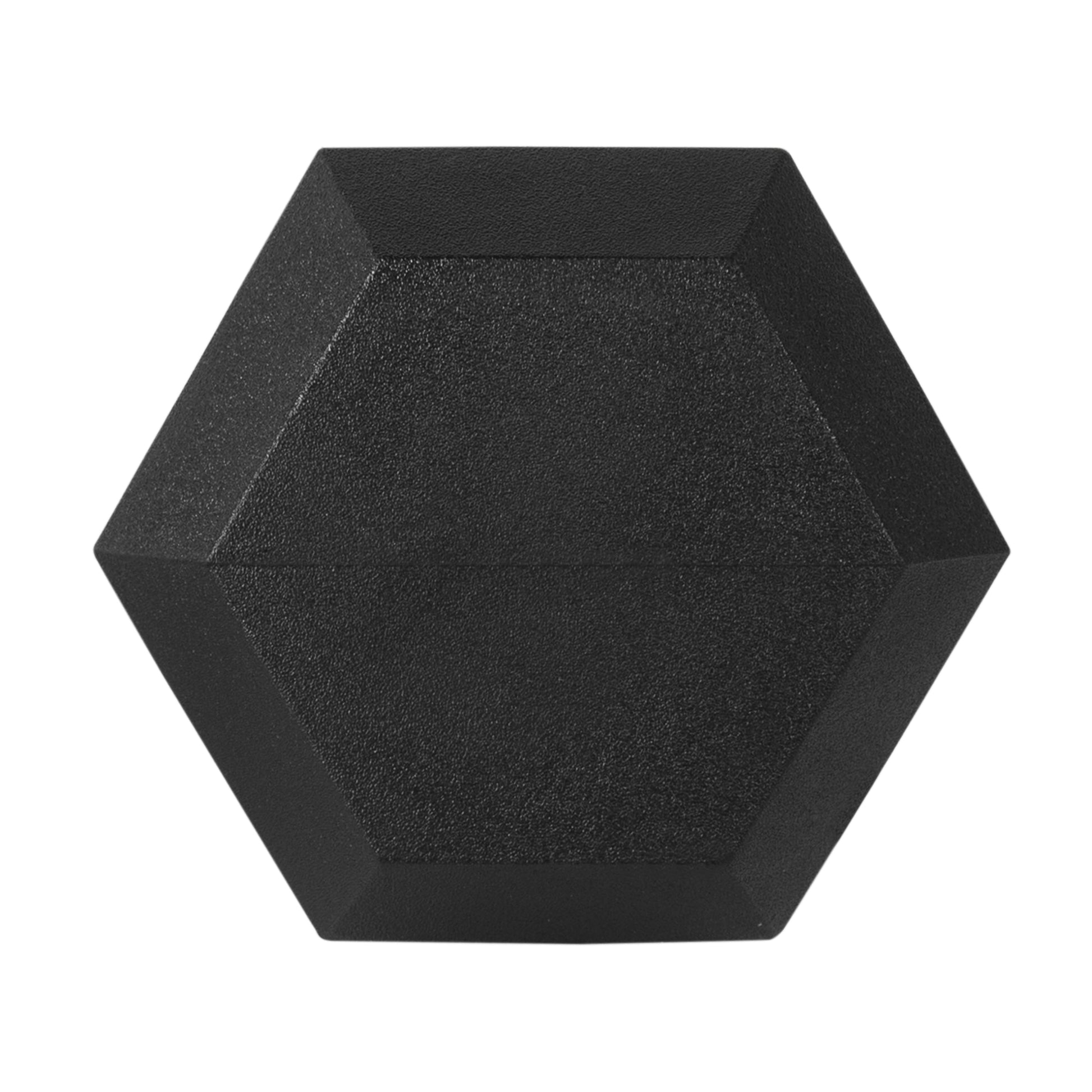 Rubber Encased Hex Dumbbell, Black, 15 Lb