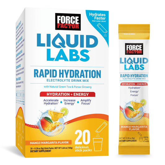 Liquid Labs Energy Electrolyte Drink Mix, Hydration Packets, Mango Margarita, 20 Count