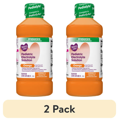 (2 Pack)  Advantage Care Pediatric Electrolyte Solution, Orange, for Age 1 to Adults, 33.8 Oz Bottle