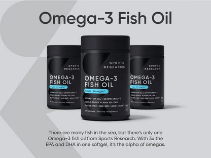 Omega 3 Fish Oil Supplement, Triple Strength 1250Mg Omega 3 Fatty Acids, 120 Softgels